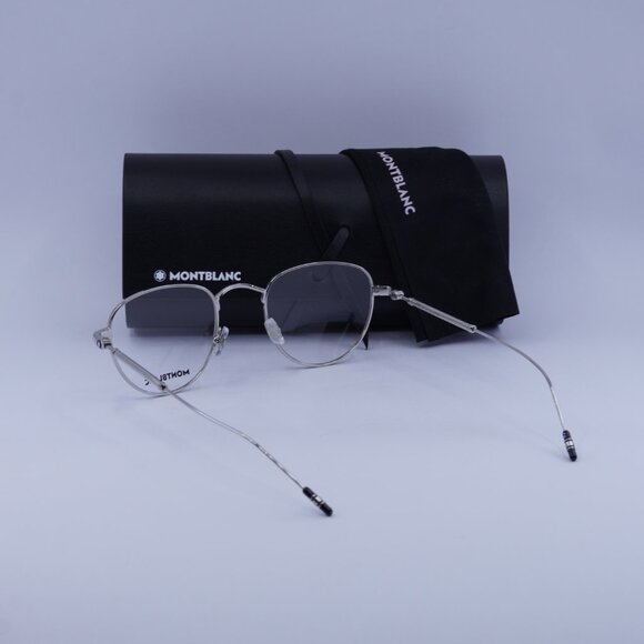 Montblanc MB0111O 001 Geometric Eyeglasses 49mm – Silver - Picture 5 of 10